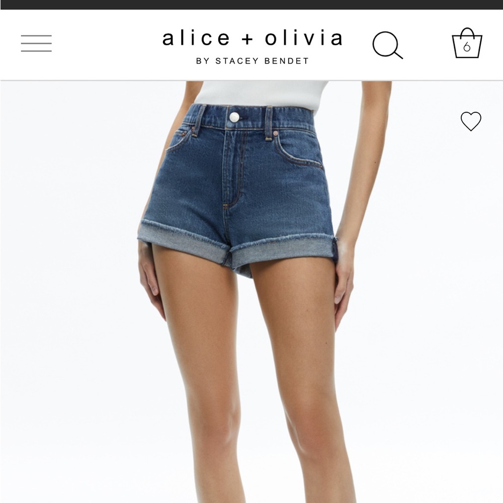 NWT ALICE & OLIVIA SHORTS 24 AMAZING THIS SEASON MID-HIGH RISE JEAN